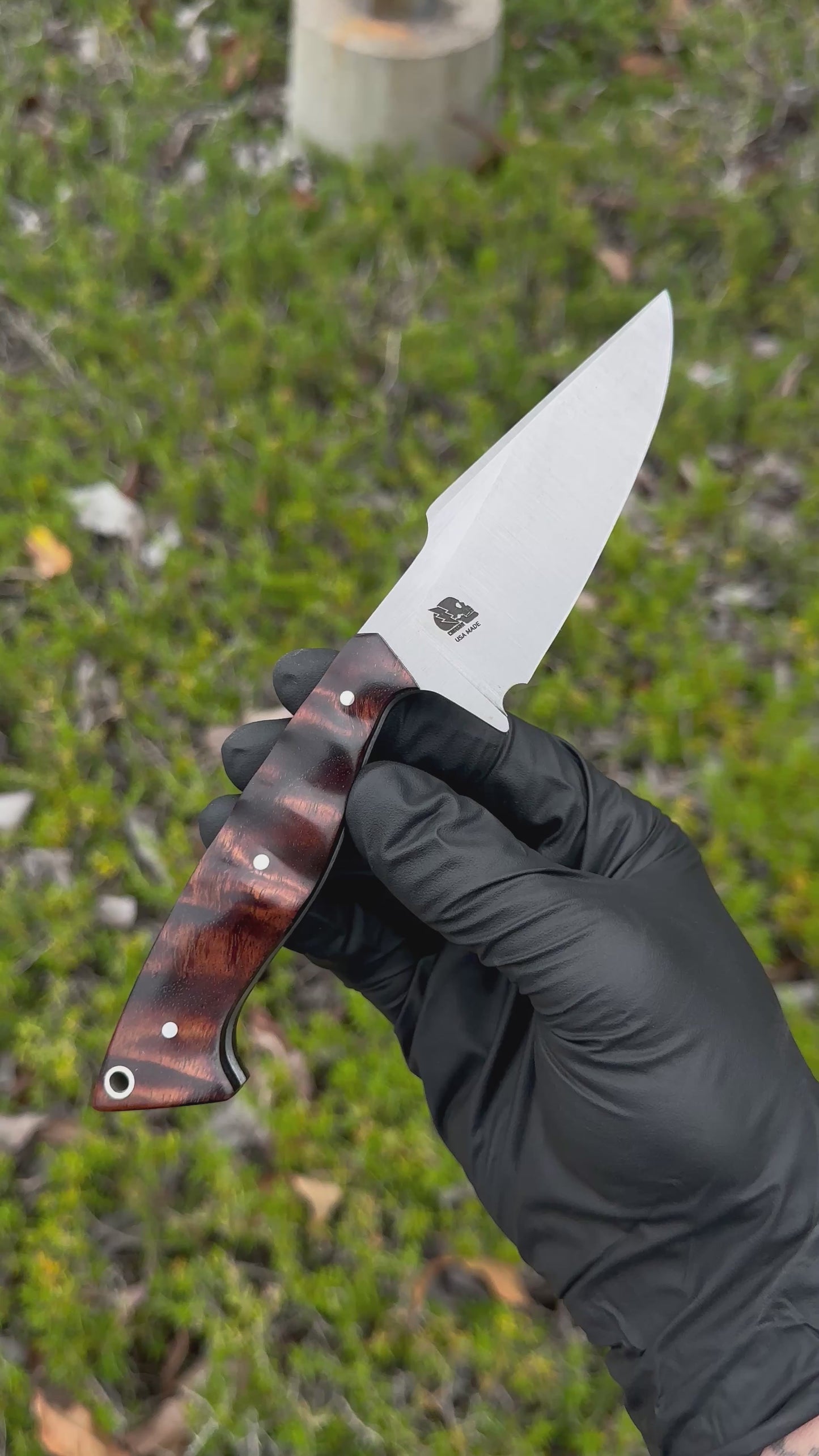 Reaper Custom 1 of 1  - Satin Finish / Hawaiian koa Handle / Black G-10 Liner